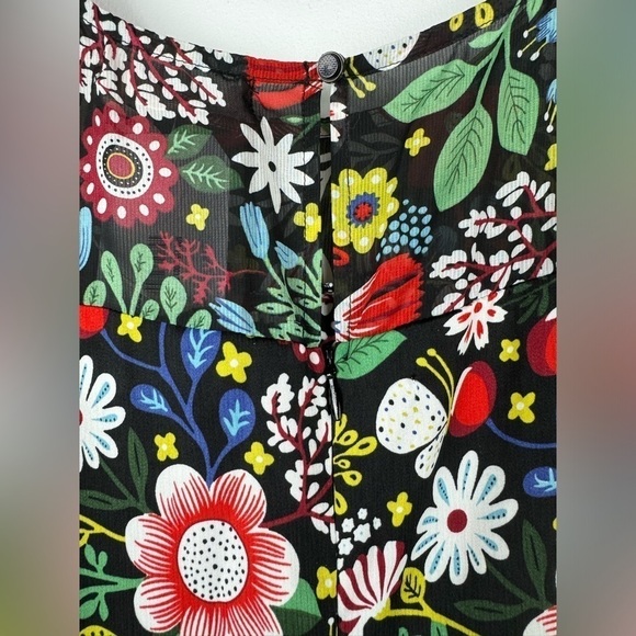 NWT Traffic People Floral Fringe Maxi Dress, Black, Multi, Size XL - Picture 6 of 16